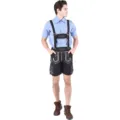 Costume tradizionale lederhosen bavarese da uomo con camicia a quadri blu modello - Taglia M / Pantaloni e gonne / Nero