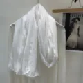 Witte kanten gesplitste sjaal linnen look lange doek veelzijdige zonnebrand dames accessoire - 1-Wit