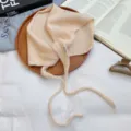 Bonnet tricoté écharpe beige femme hiver chaud laine capuche élégant décontracté couleur unie - Blanc Cassé