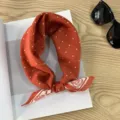 Vintage red polka dot cotton bandana spring summer retro headscarf stylish neck accessory - Orange Red Polka Dot