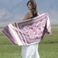 Ethischer Stil Jacquard Imitation Kaschmir Schal, warme Winter Mode Accessoire für Frauen. - Ethno-Pinselstil - Lila