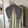Écharpe triangulaire tricotée en lin jacquard double face à pois pour femme automne. - Flocon de Neige Rose