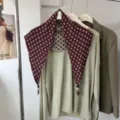 Foulard triangulaire en jacquard double face, écharpe vintage à pois pour le printemps et l'automne. - Flocon de Neige Bordeaux