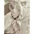 Vintage literaire stijl linnen kraal sjaal ketting, veelzijdige lange halsdoek. - 8_Oranje bloemen