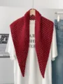 Rode gebreide holle driehoekige sjaal vrouwen veelzijdige zonbescherming sjaal mode hals - Rood