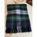 Classic plaid winter scarf for men and women, cozy wool tassel shawl, warm retro neck warmer. - England