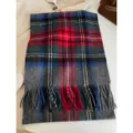 Classic tartan plaid wool tassel scarf for women men winter warm retro cozy neck wrap stylish. - British Gray
