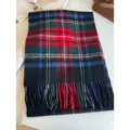 Classic retro plaid winter scarf with fringe, soft warm unisex woolen shawl wrap new. - British Black