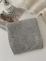 Koreaanse stijl effen zachte wol winter dikke warme grijze gebreide sjaal dames - Lichtgrijs