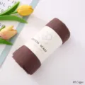 Foulard hijab in cotone tinta unita traspirante da donna, lunga sciarpa morbida. - Caffè