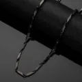 Minimalist titanium steel geometric link chain necklace for men, street style black jewelry. - 3mm Black