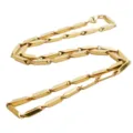 Collar de cadena de acero de titanio geométrico dorado para hombre, diseño único. - 60CM / Color oro de 18K de 3 mm