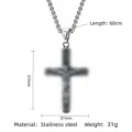 Collier pendentif croix en acier inoxydable pour homme chaîne 60cm bijou hip hop - Style 5