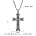 Collier pendentif croix en acier inoxydable pour hommes bijoux rétro hip hop mode. - Style 6