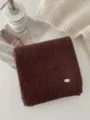 Sciarpa in maglia tinta unita stile coreano morbido autunno inverno caldo misto lana - Marrone Rossastro