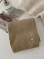 Sciarpa invernale in maglia tinta unita in stile coreano, sciarpa spessa e calda in lana. - Farina d'Avena