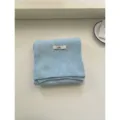 Light blue knitted scarf for women, solid color winter warm neck wrap, soft ribbed design. - Blue Scarf
