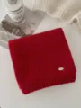 Sciarpa invernale in maglia rossa accogliente, accessorio moda in misto lana calda per donna. - Rosso Vivo