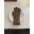 Brown ribbed knit winter gloves for women, warm and stylish daily wear essential accessory. - Coffee Brown Gloves