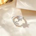 Adjustable silver star fish coral ring, minimalist titanium steel open ring for women trendy. - Starfish Style / Silver