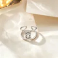 Silver open adjustable ring with elegant cross knot design, minimalist daily fashion jewelry - Knotted Style / Silver
