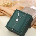 Exquisite silver flower Y-necklace titanium steel collar chain elegant fashion jewelry accessory - Silver