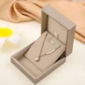 Rose gold smiley face pendant necklace with gift box fashion titanium steel clavicle chain. - Rose Gold