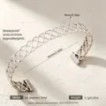 Armreif aus Edelstahl gewebter offener Armreif minimalistischer Schmuck Damen - Silber Kreuzende Welle