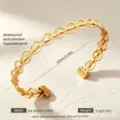 Goldfarbenes Edelstahl Wellen Armband, wasserdichtes minimalistisches Design für Damen. - Gold Welle Verflochten