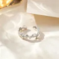 Silver dolphin open ring, trendy titanium steel adjustable band, minimalist jewelry gift. - Dolphin Style / Silver