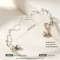 Minimalistisches 304 Edelstahl Wellen Armband für Damen wasserdichter Schmuck Stil Neu - Silber Kreuzwelle