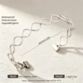 Edelstahl offener geometrischer Wellen Manschettenarmreif, wasserfester hypoallergener Schmuck. - Silber Runde Textur