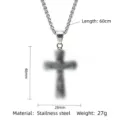 Collier pendentif croix en acier inoxydable pour homme chaîne 60cm bijou mode hip - Style 10
