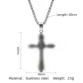 Collier avec pendentif croix en acier inoxydable pour homme, bijou style hip-hop rétro. - Style 12