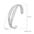 Elegante Pulsera Brazalete Abierta de Acero Inoxidable Plateada Joya Minimalista 19x62mm - Estilo 4