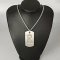 Stainless steel letter E dog tag necklace, hip hop street style pendant for men and women. - Letter E