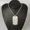 Stainless steel hip-hop dog tag necklace for men and women, featuring a bold letter H pendant. - Letter H