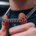 Collar Cadena Cubana Hombre Acero Inoxidable Pesado Hip Hop Joyeria De Moda Estilo - Cadena de eslabones / 45cm