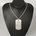 Stainless steel letter dog tag necklace, hip hop street style pendant for men and women. - Letter I