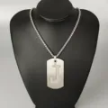 Stainless steel initial J dog tag necklace hip hop street style pendant for men and women - Letter J