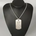 Stainless steel letter K dog tag necklace hip hop street style pendant jewelry for men women - Letter K