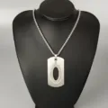 Stainless steel letter dog tag pendant necklace, hip hop street style jewelry for men women. - Letter O