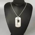 Stainless Steel Letter P Dog Tag Pendant Necklace Hip Hop Street Style Fashion Jewelry - Letter P