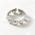 Adjustable titanium steel ring with cute bear design, anti-tarnish minimalist fashion jewelry. - Bear Head Style / Silver