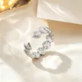 Silver stainless steel open shell ring, trendy fashion jewelry for women daily wear. - Silver Shell