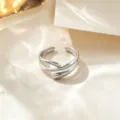 Silver Titanium Steel Open Ring, Adjustable Fluid Tear Drop Design, Minimalist Trendy Jewelry - Silver Teardrop Bracelet