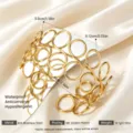 Elegantes offenes geometrisches Armband aus 18K vergoldetem Edelstahl für modische Damen. - Gold Breiter Draht