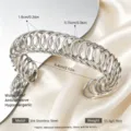 Edelstahl Spiral Manschetten Armband für Damen, verstellbare offene minimalistische Armreif. - Silber C-Form