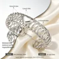 Edelstahl Feder Armreif mit Herz Anhänger, verstellbar, wasserdicht, langlebig und stilvoll. - Silber C-Form Herz