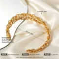 Goldener Edelstahl geflochtener Armreif wasserdicht hypoallergen minimalistischer Schmuck. - Gold C-Form Schmal